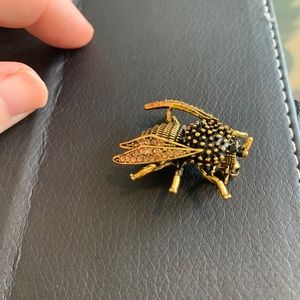 Bee Brooch W/Crystal Wings & Organza Gift Bag